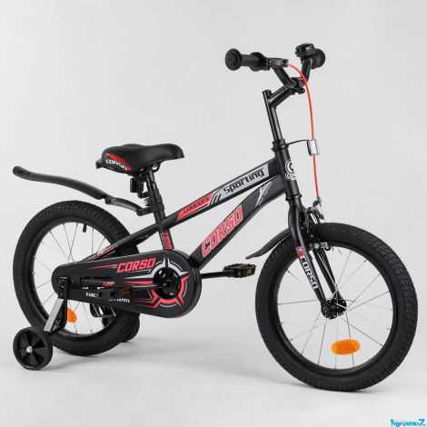 Велосипед 16" Corso 16119 чорно-червоний