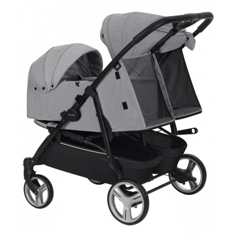Коляска універсальна Carello Connect 5502/1 Grey для двійні з люлькою