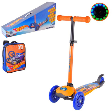 Самокат 3-х кол. LS2212 Hot Wheels з рюкзачком