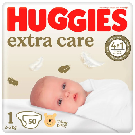 Підгузники Huggies Extra Care 1 (3-5 кг) 50 шт.
