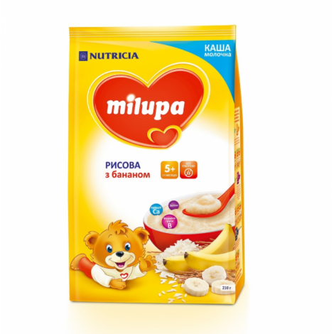 Каша Мilupa молочна рисова з бананом вiд 5 мiсяців 210 г