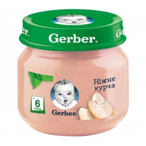 ГЕРБЕР пюре нiжне курча 80гр