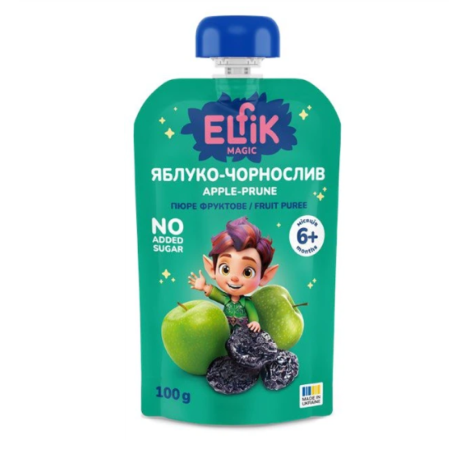 Ельфік пюре-пауч яблуко-чорнослив 100г з 6 місяців