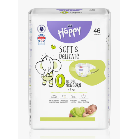 Підгузник "Happy Soft" №0  (до 2кг) 46шт