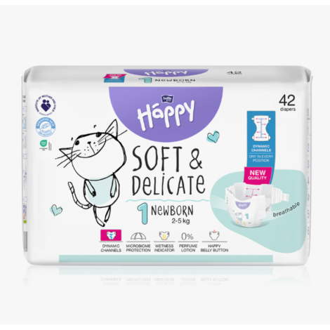 Підгузник "Happy Soft" №1  (2-5кг) 42шт
