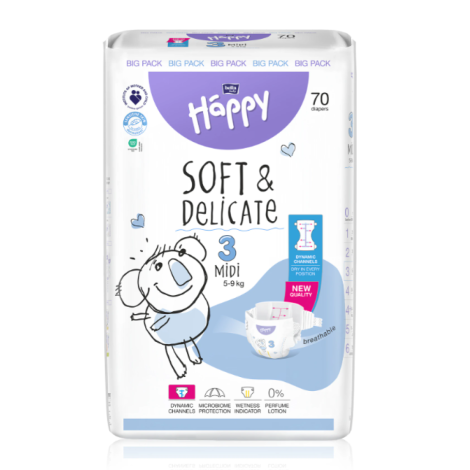 Підгузник "Happy Soft" №3  (5-9кг) 70шт