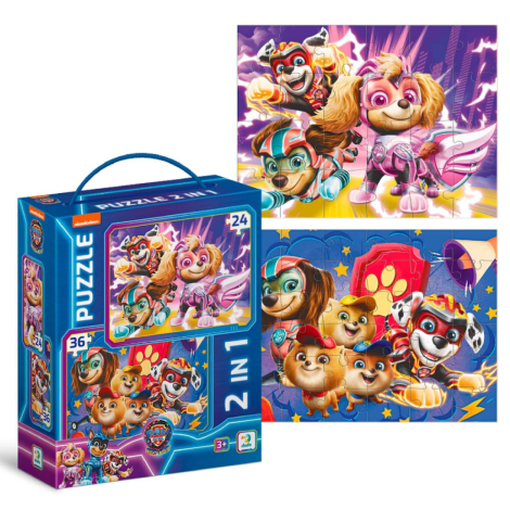 Пазл 2в1 "Paw Patrol. Зберігаємо світ у безпеці" 200573 24елементи+36 елементів