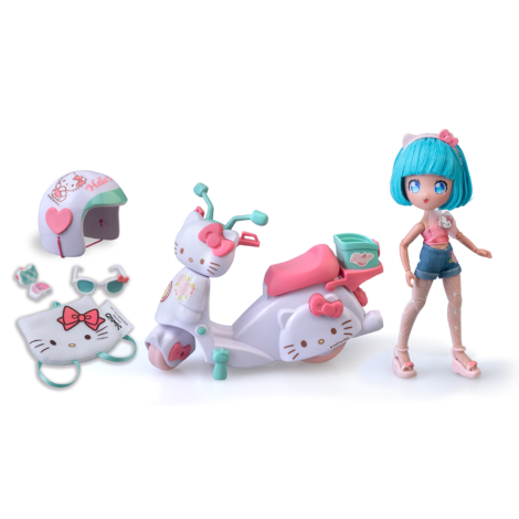 Лялька "Manga Dolls Hello Kitty" HKTF3000 Красуня Пінк На Скутері