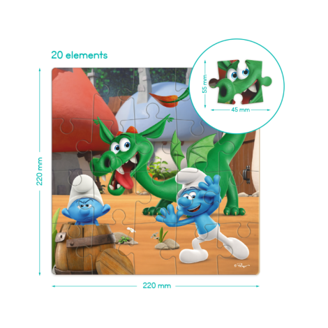 Пазл 20 елементів "Smurfs" 200694 Хованки з Драконом