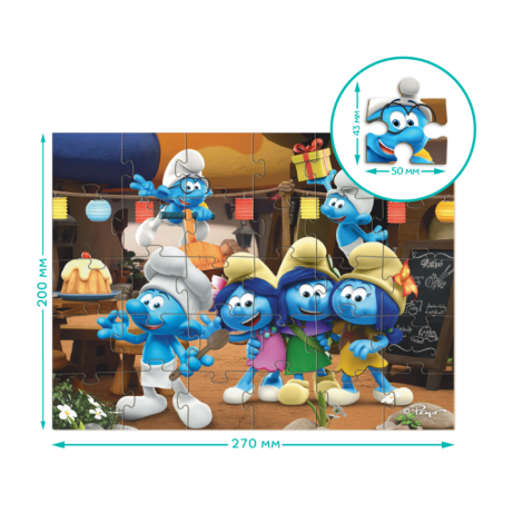 Пазл 30 елементів "Smurfs" 200661 Вечірка Смурфів