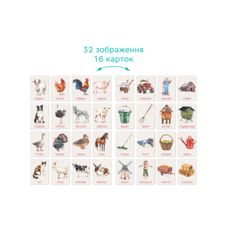 Навчальні картки Монтесорі 301233 Ферма