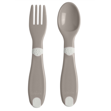 Чікко набір ложка і виделка "First Cutlery" від 12місяців 16101.35 сірий