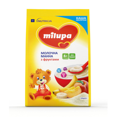 Каша "Мilupa" молочна манна з фруктами 210г з 6мicяців