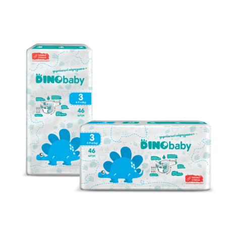 Dino Baby підгузники дитячі 3 (4-9кг) 46шт