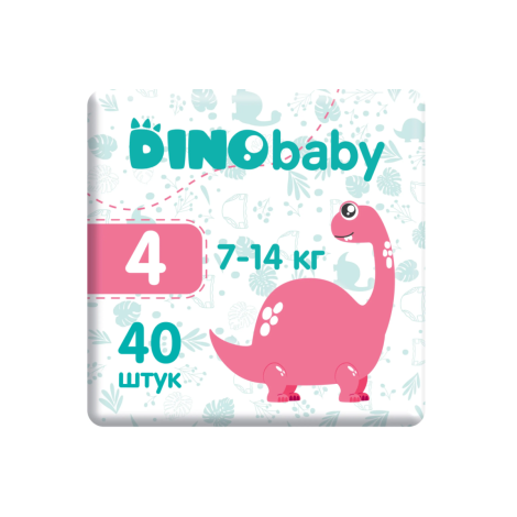 Dino Baby підгузники дитячі 4 (7-14кг) 40шт