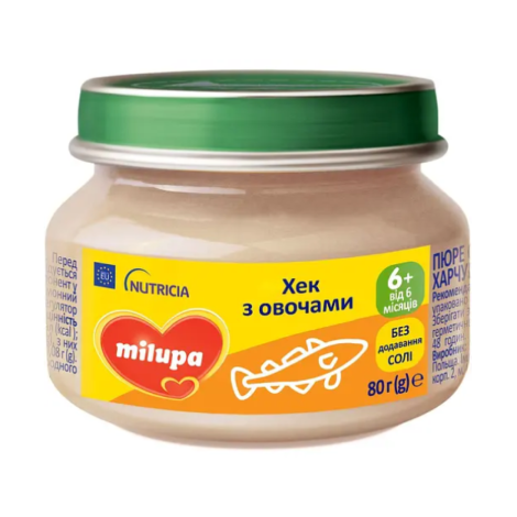 Пюре "Milupa" Хек з овочами 80г з 6 міс.
