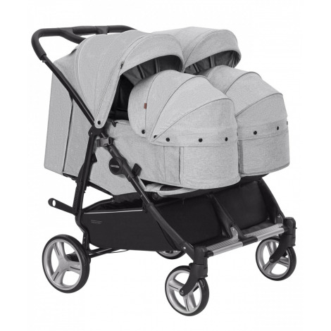 Коляска універсальна Carello Connect 5502/1 Grey для двійні з люлькою