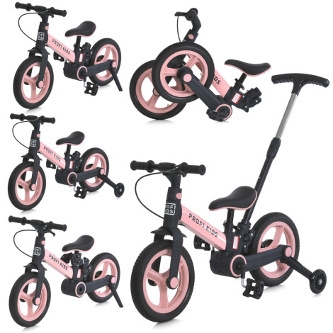 Велосипед-трансформер Profi Kids 12" 3в1 1021-3MВ рожевий