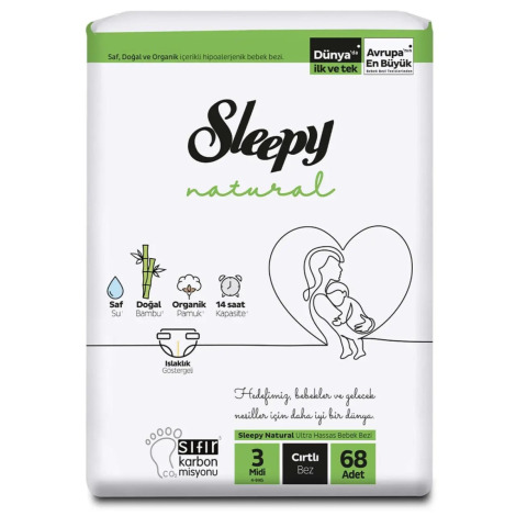 Сліпі Natural підгузки 3 (4-9 кг) 68шт.