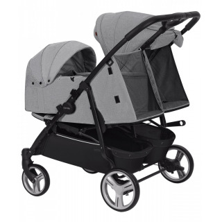 Коляска універсальна Carello Connect 5502/1 Grey для двійні з люлькою