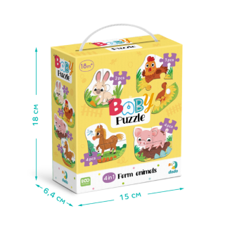 Пазл 4в1 "Baby puzzle" 300686 Сільські тварини