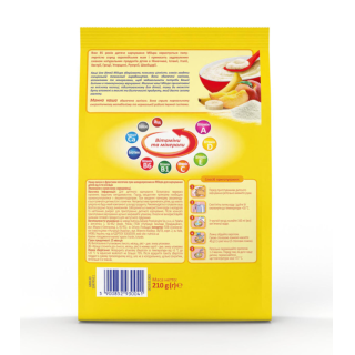 Каша "Мilupa" молочна манна з фруктами 210г з 6мicяців