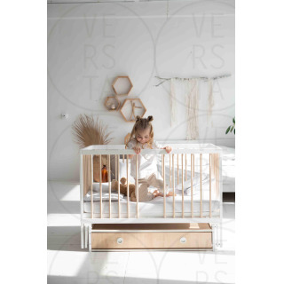 Ліжко "Казка" з шухлядою (Білий з натуральним)